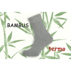 OBVOD 44 cm. Sivé teplé bambusové ponožky