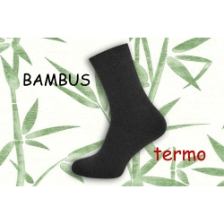 OBVOD 44 cm. Tmavo-sivé teplé bambusové ponožky