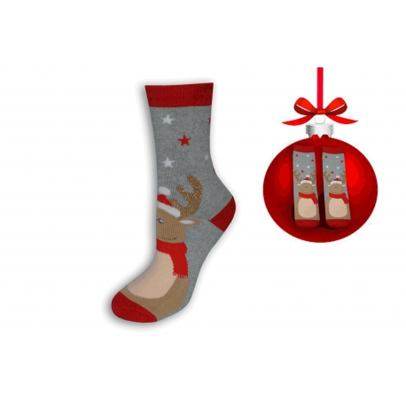 Vianočné ponožky sivé si sobom