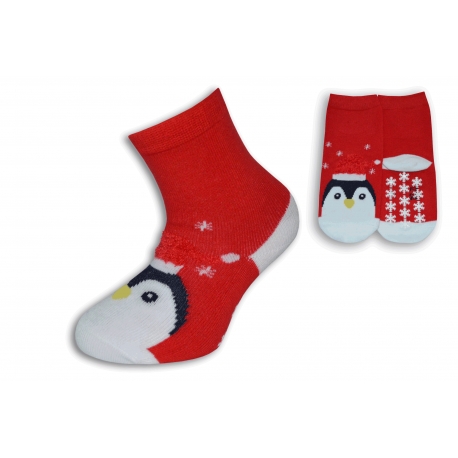 Vianočné ponožky pre deti s tučniakom