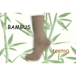 Béžové bambusové termo ponožky