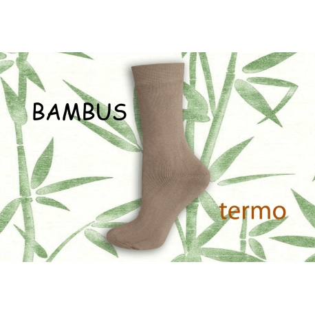 Béžové bambusové termo ponožky