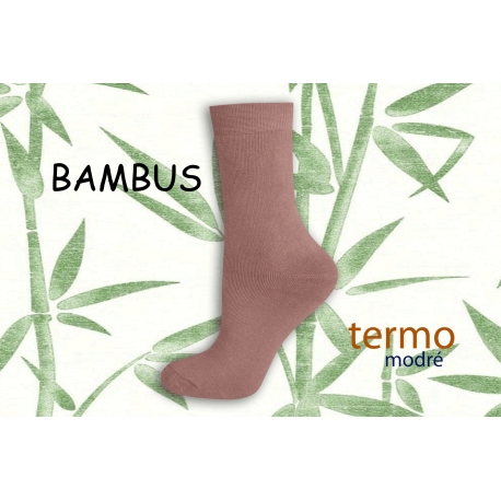 Ružové bambusové termo ponožky