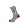 Sivé vianočné ponožky so snehuliakom