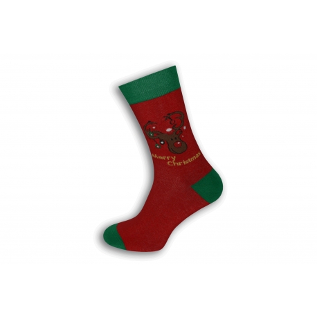 Červené vianočné ponožky so sobom