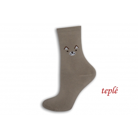 Kapučínové teplé ponožky s očami