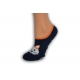 Kabelkové modré ponožky ako papuče - s mačkou