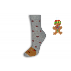 Sivé vianočné ponožky s Perníčkom