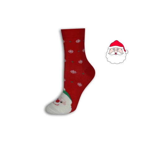 Červené vianočné ponožky s Mikulášom