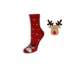 Červené vianočné ponožky so sobom