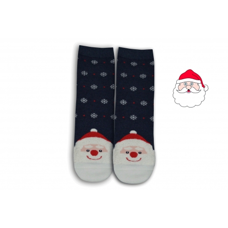 Modré vianočné ponožky s Mikulášom