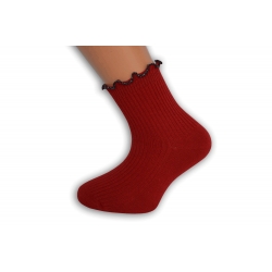 Červené ponožky s trblietavám lemom