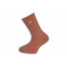 Jednofarebné lososové ponožky s výšivkou