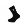 Jednofarebné čierne ponožky s výšivkou