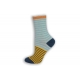 Pásikavé belaso-žlté dámske ponožky