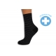 Pásikavé čierno-strieborné dámske ponožky