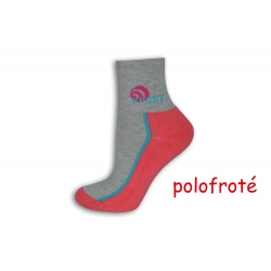 Sivo-lososové polofroté ponožky