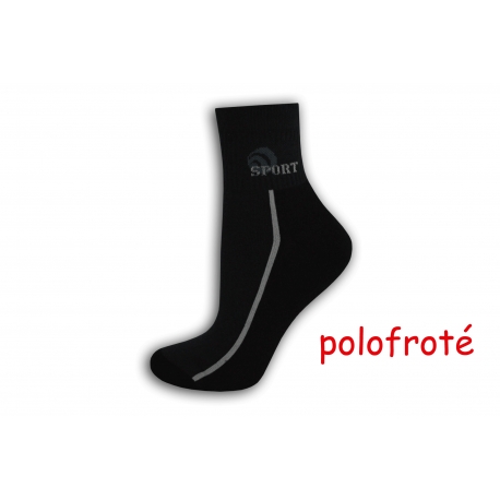 Čierno-šedé polofroté ponožky