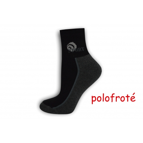 Šedo-čierne polofroté ponožky