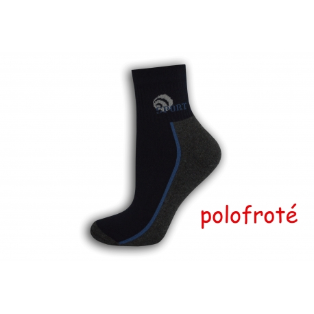 Modro-šedé polofroté ponožky