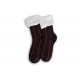 Čierno-červené kárované ponožkové papuče