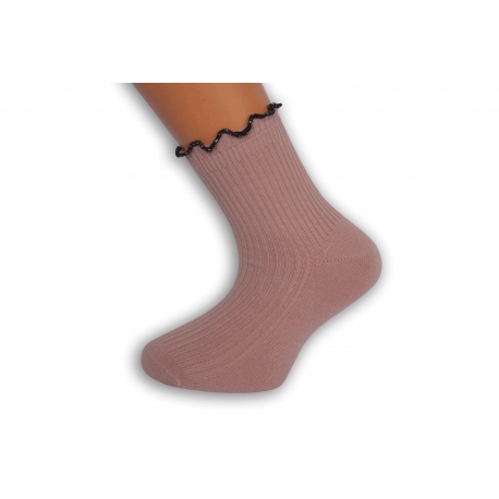 Ružové ponožky s trblietavám lemom