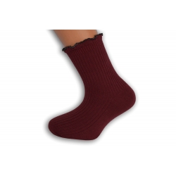 Bordové ponožky s trblietavám lemom