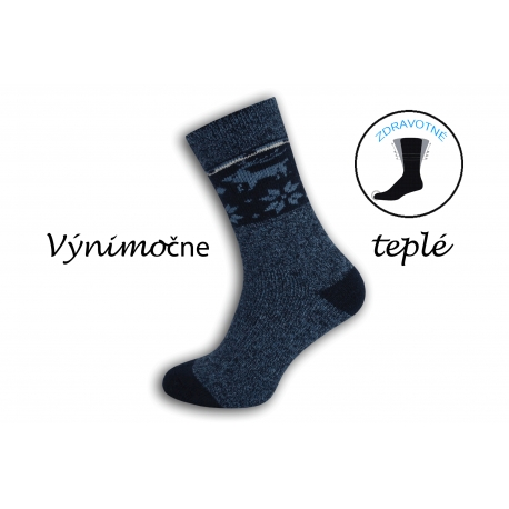 Prírodné výnimočne teplé ponožky - tm. modré