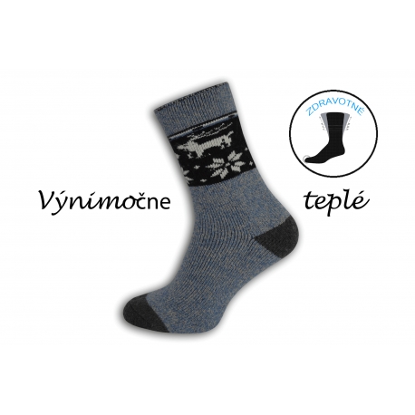 Prírodné výnimočne teplé ponožky - bl. modré