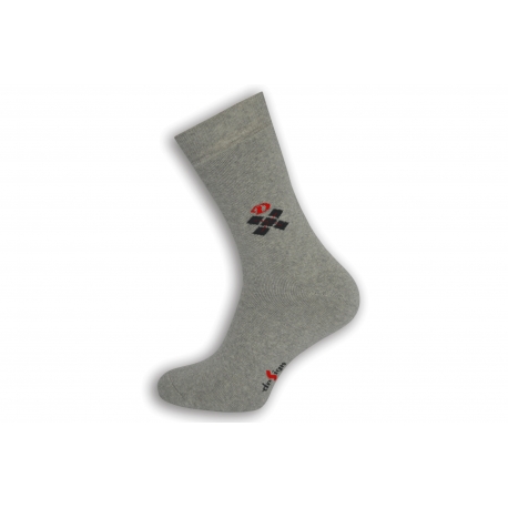 Sivé teplé pánske ponožky so vzorom