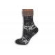 Zdravotné vlnené teplé  ponožky s jeleňom - šedé