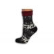 Zdravotné vlnené teplé ponožky s jeleňom - čierne