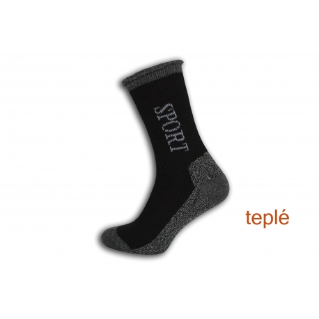 Sport. Teplé ponožky s voľným lemom - čierne