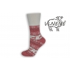 Zdravotné vlnené teplé ponožky s jeleňom - ružové