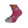 Krátke detské ponožky - ružové so zajacom