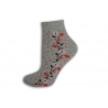 Kvetinové sivé dámske ponožky