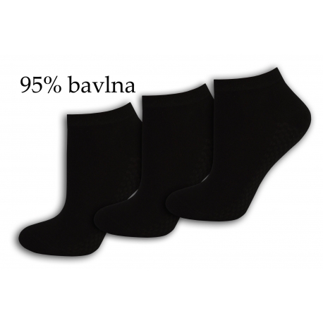 Tri páry čiernych bavlnených ponožiek