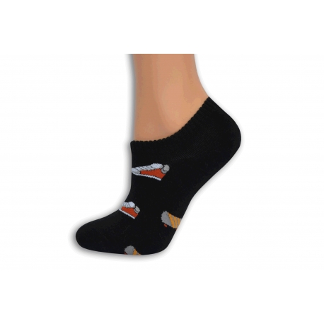 Čierne extra nízke ponožky so skeatom