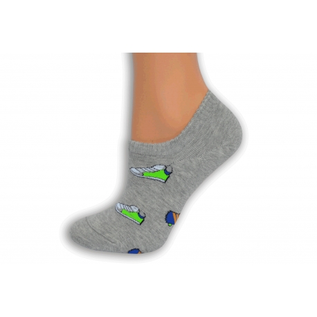 Sivé extra nízke ponožky so skeatom