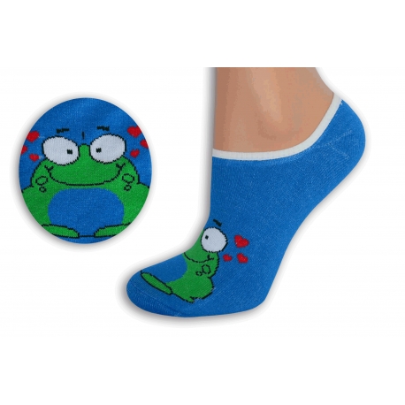 Modré neviditeľné ponožky so žabkou