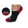 Šedo-červené neviditeľné ponožky s lienkou