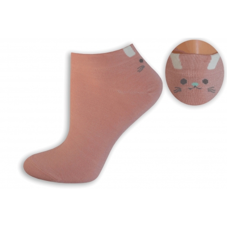 Ružové bambusové ponožky s mačičkou