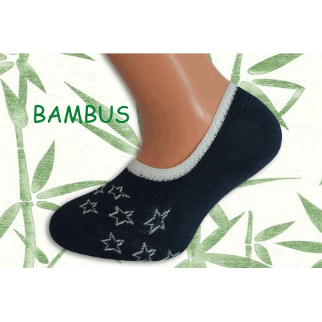 Tm. modré bambusové ponožky s hviezdami