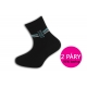 Dva páry. 95%-né bavlnené detské ponožky - čierne