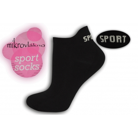 Športové čierne ponožky z mikrovlákna