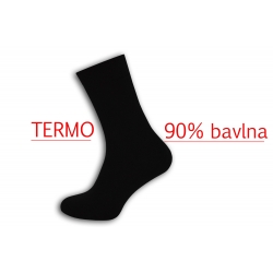 IBA 39-42! 90%-né bavlnené pánske čierne teplé ponožky