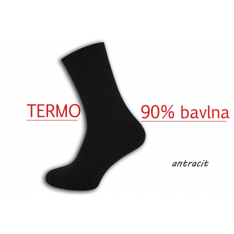 90%-né bavlnené pánske sntracitové teplé ponožky