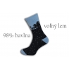 98%-né bavlnené teplé ponožky - modré