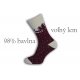 98%-né bavlnené teplé ponožky - bordové
