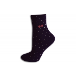 Zdravotné dámske ponožky s bodkami - fialové